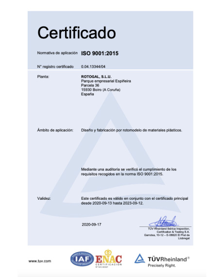 Certificación ISO 9001 Rotogal